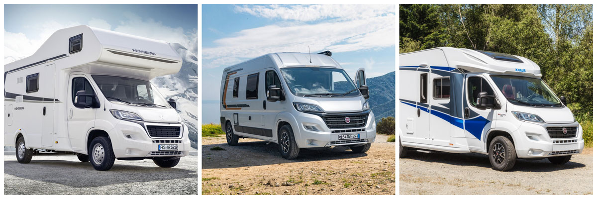 a selection of new motorhomes for sale