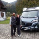 Chris and Gill on their European tour in their motorhome Honu