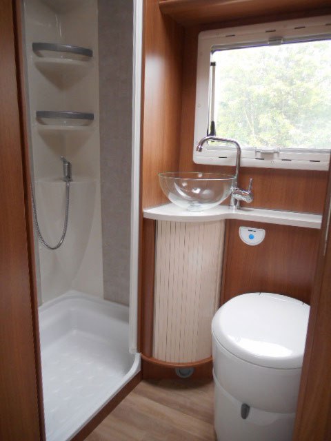 Being able to fit into the bathroom at the same time as smaller children is vital in a family motorhome